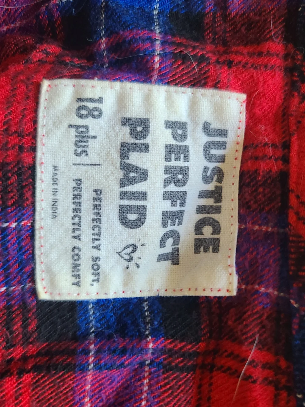 Justice Red and Blue Plaid Shirt